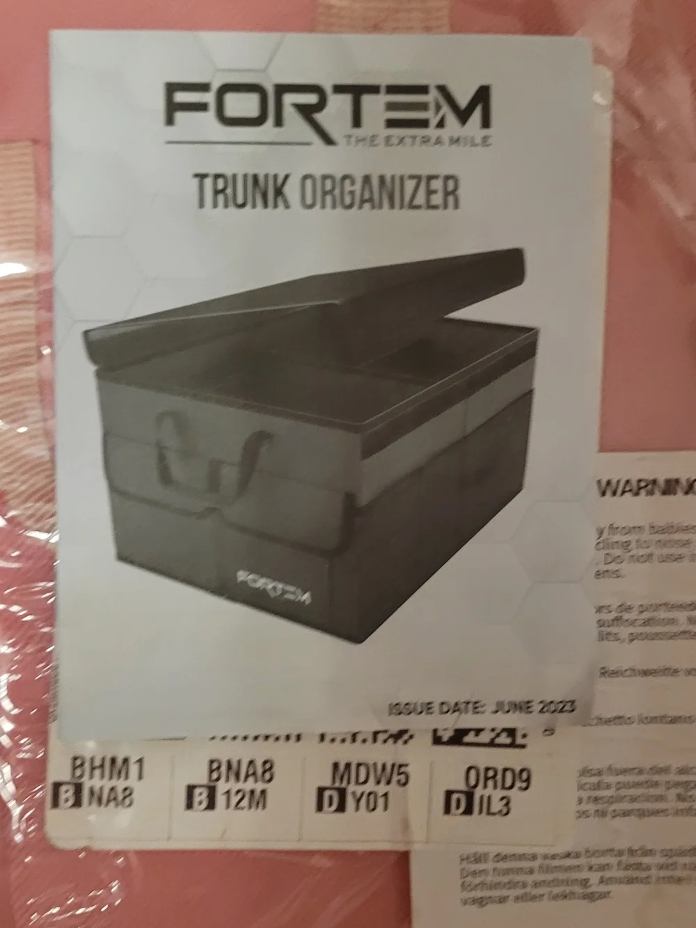 FORTEM Collapsible Pink Trunk Organizer- NEW!!!!
